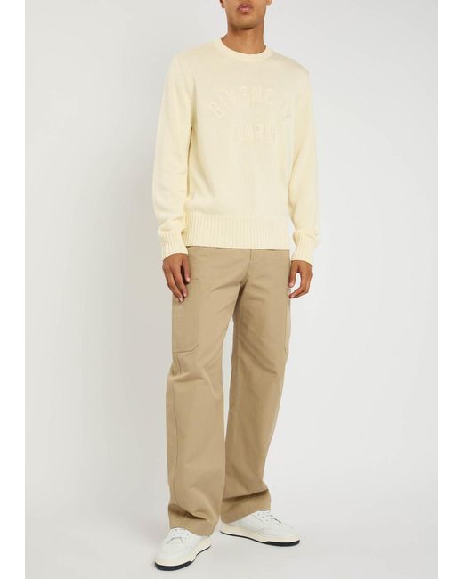 Givenchy Natural Logo-Embroidered Cotton Jumper for men