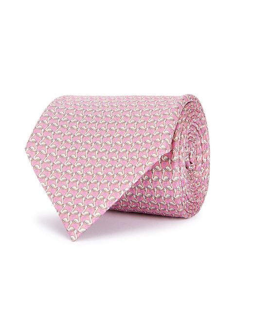 Ferragamo Pink Ferragamo Sf Flamingo Tie for men