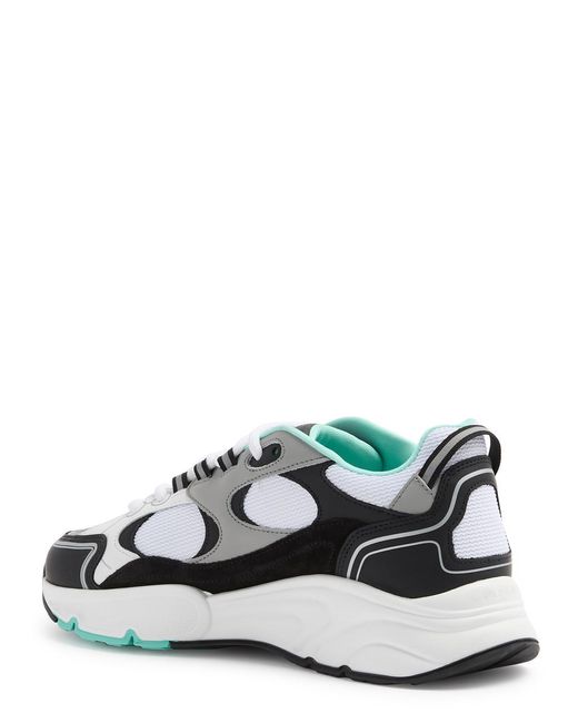 Cleens White Pulse Runner Panelled Mesh Sneakers for men