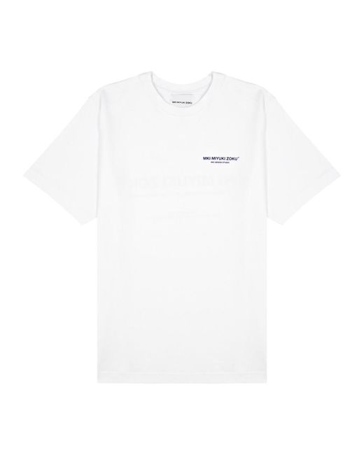 MKI Miyuki-Zoku White Design Studio Logo Cotton T-shirt for men