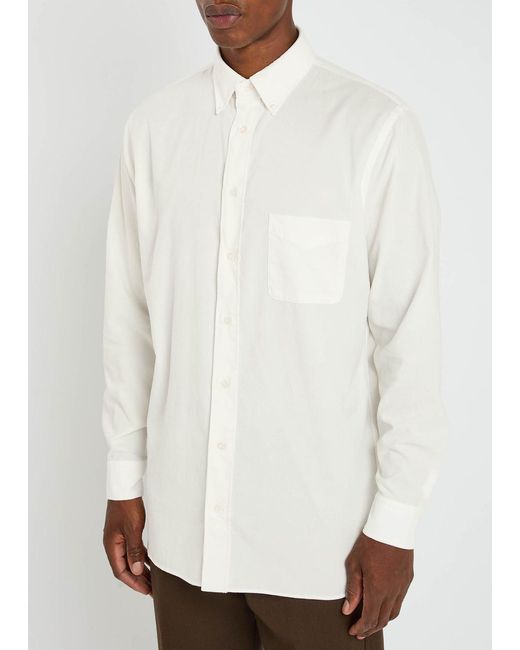 Lardini White Fine-Cord Shirt for men
