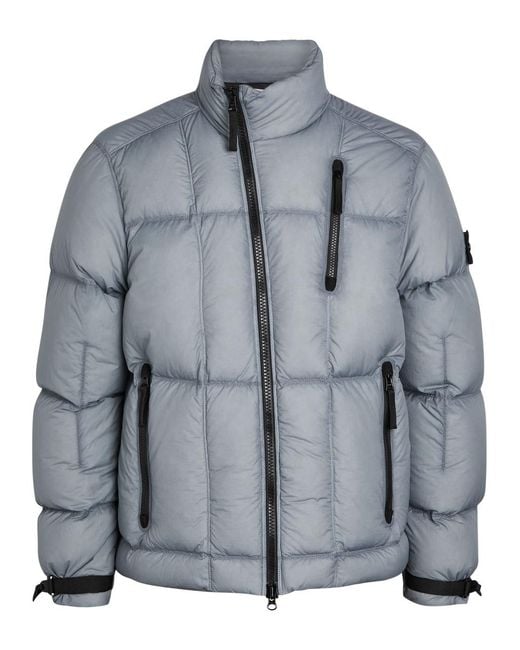 Stone Island Gray Padded Nylon Jacket for men