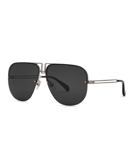Givenchy Metallic Black Aviator-style Sunglasses