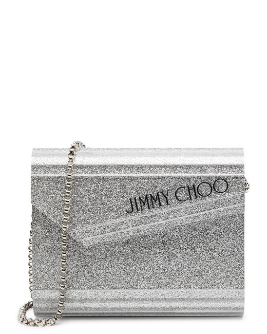Jimmy Choo Gray Candy Glittered Acrylic Cross-body Bag