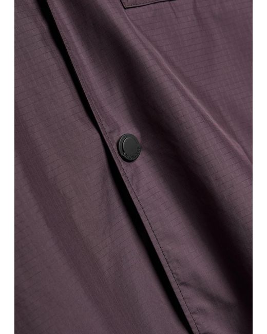 Moncler Purple Logo Ripstop Shell Shirt for men