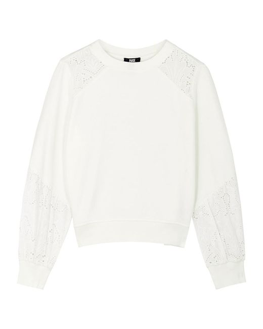 PAIGE White Vivi Panelled Cotton Sweatshirt