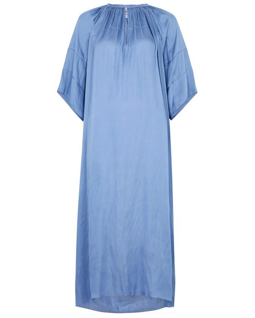 Day Birger et Mikkelsen Blue Jaden Satin Midi Dress
