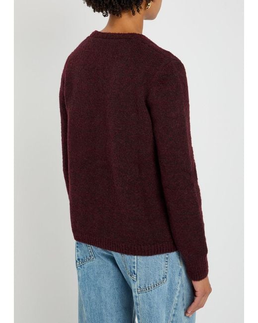 Maison Margiela Red Wool-Blend Cardigan