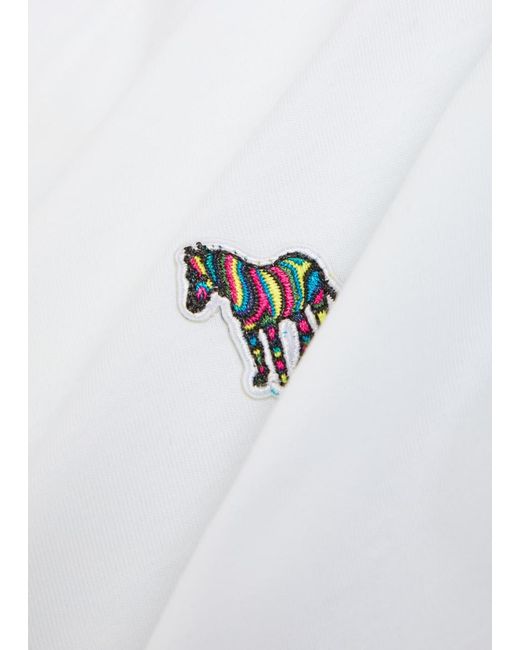 Paul Smith White Appliquéd Cotton T-Shirt for men