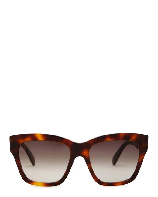 Céline Brown Oversized Square-frame Sunglasses Graduated Lenses, Designer Plaque At Temples, 100% Uv Protection