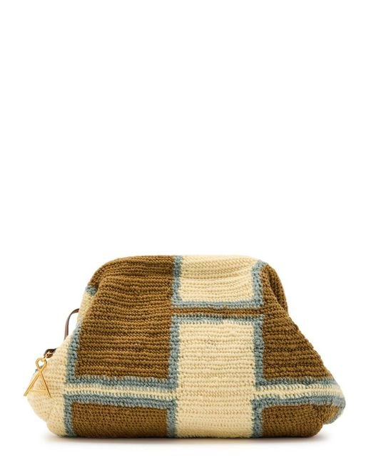 Among Equals Natural Bilum Patterned Wool-Blend Clutch