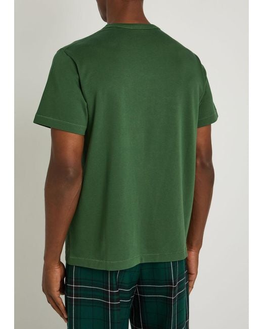 J.W. Anderson Green Ribbon Anchor Embroidered Cotton T-Shirt for men