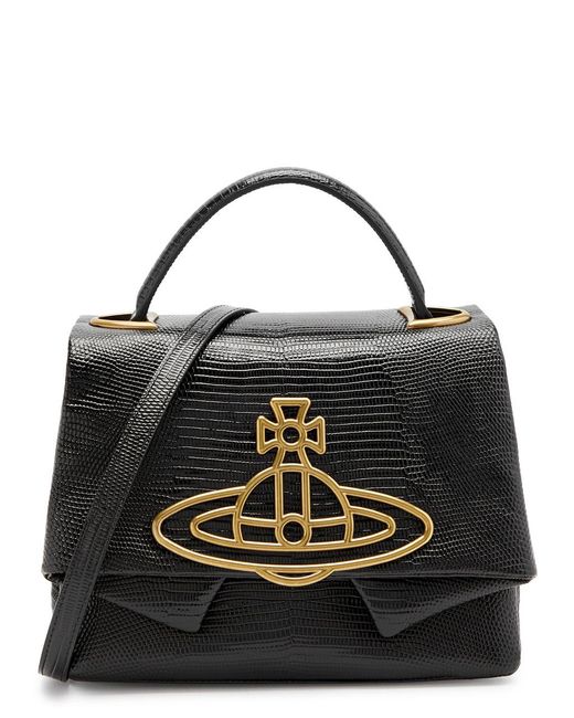 Vivienne Westwood Black Sibyl Leather Shoulder Bag