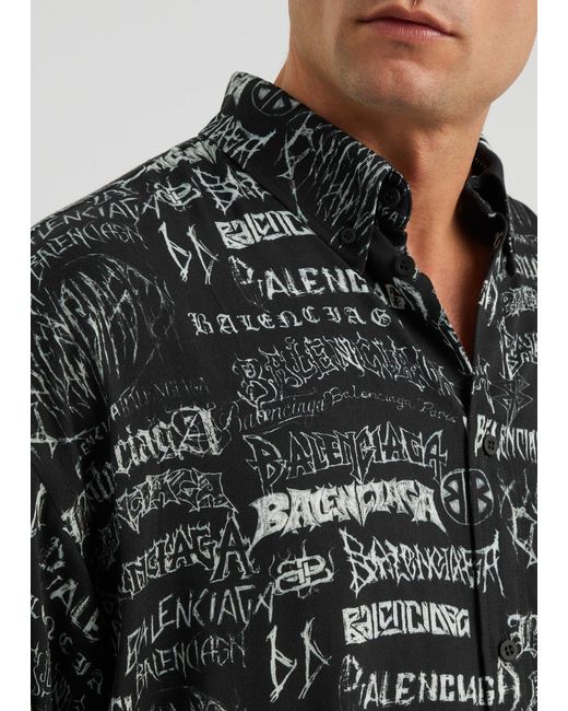 Balenciaga Black Diy Metal Printed Shirt for men