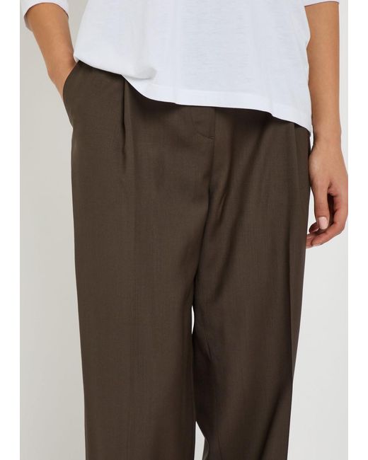Totême Green Straight-Leg Wool Trousers