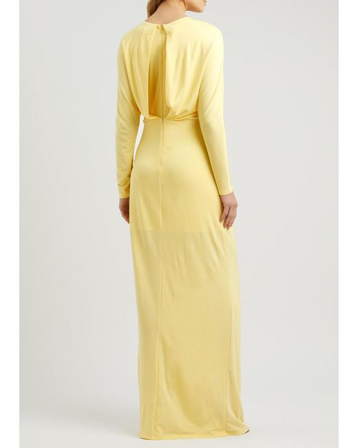 Jonathan Simkhai Yellow Maisie Draped Stretch-Jersey Gown