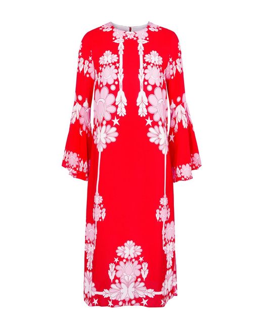 Borgo De Nor Red Astoria Printed Midi Dress