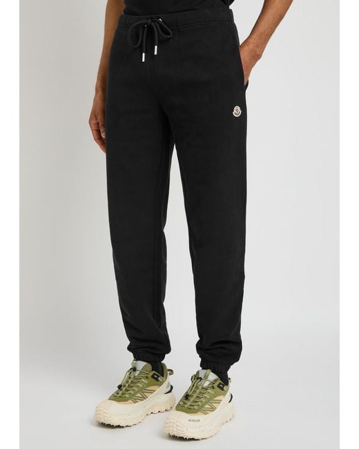 Moncler Black Logo Cotton Sweatpants for men