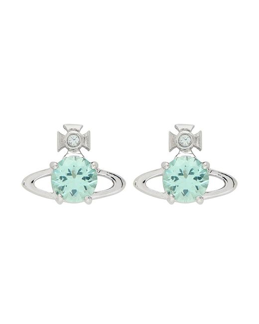 Vivienne Westwood Blue Reina Orb Stud Earrings