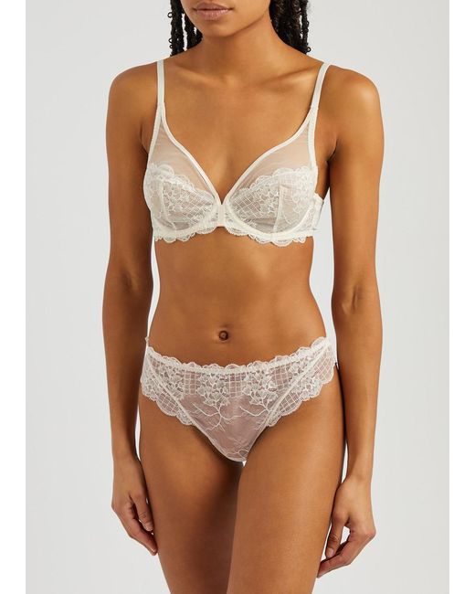 Simone Perele White Reve Lace Thong