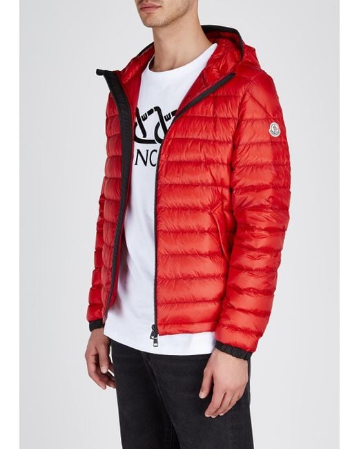 Moncler Morvan Red Quilted Shell Jacket for Men | Lyst UK