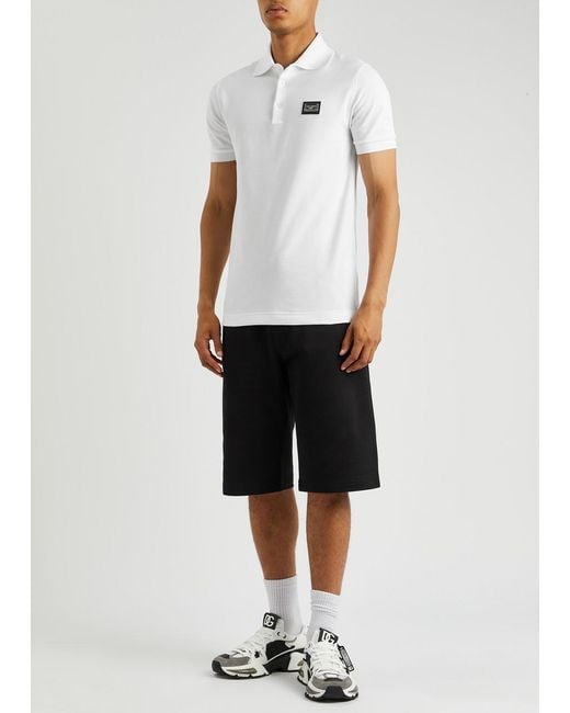 Dolce & Gabbana White Piqué Cotton Polo Shirt for men
