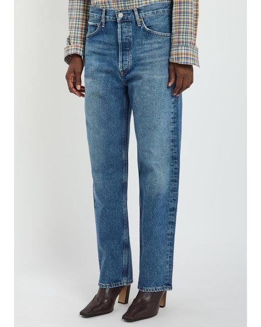 Agolde Blue 90's Straight-Leg Jeans
