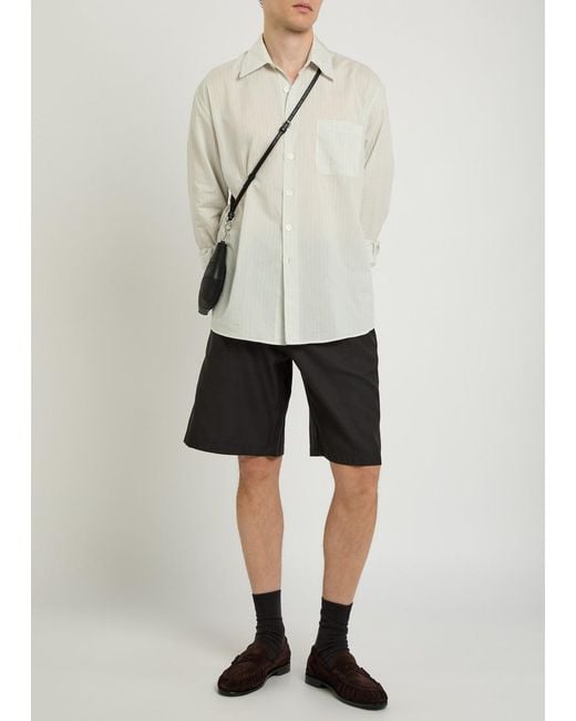 Our Legacy White Above Pinstriped Cotton-Blend Shirt for men