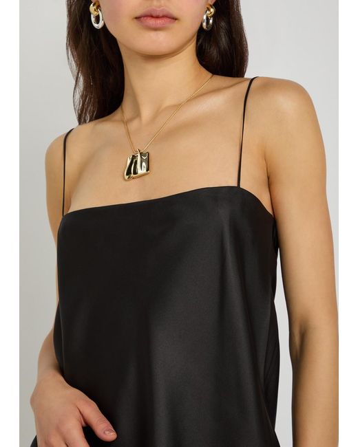 Another Tomorrow Black Silk Top