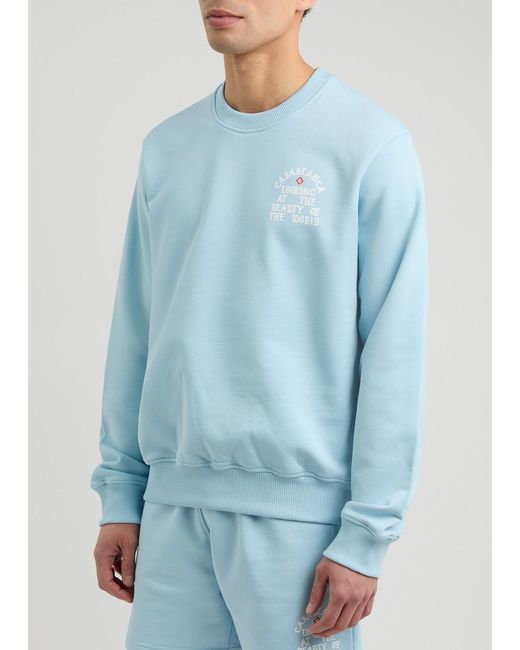 Casablanca Blue The Beauty Of The World Cotton Sweatshirt for men