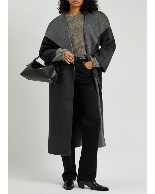 Totême  Black Totême Two-tone Wool-blend Coat