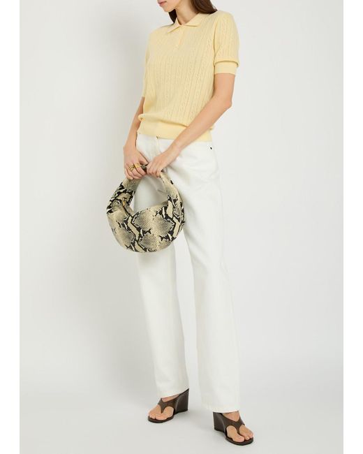 Lisa Yang Yellow Christine Pointelle Cotton And Cashmere-Blend Top