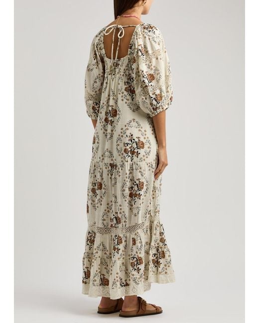 Free People Natural All The Attitude Floral-Print Cotton Maxi Dress