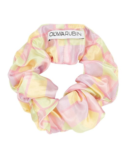 Olivia Rubin Pink Floral-Print Scrunchie
