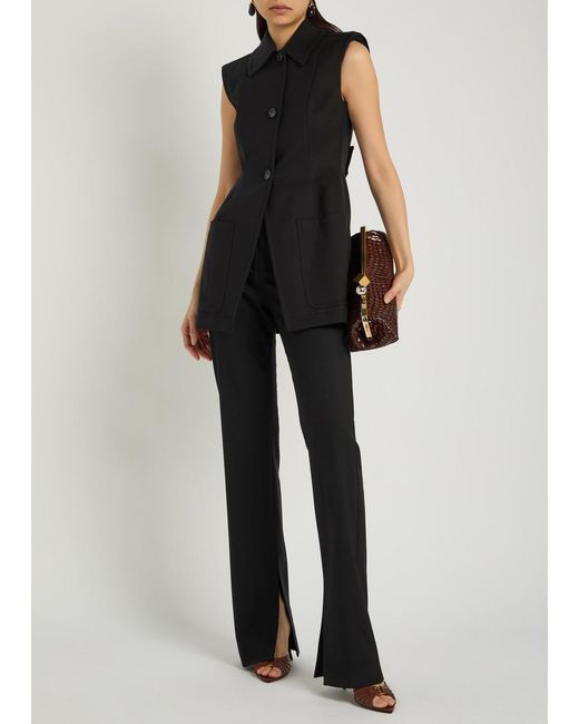 Sportmax Black Sleeveless Cotton-Blend Blazer
