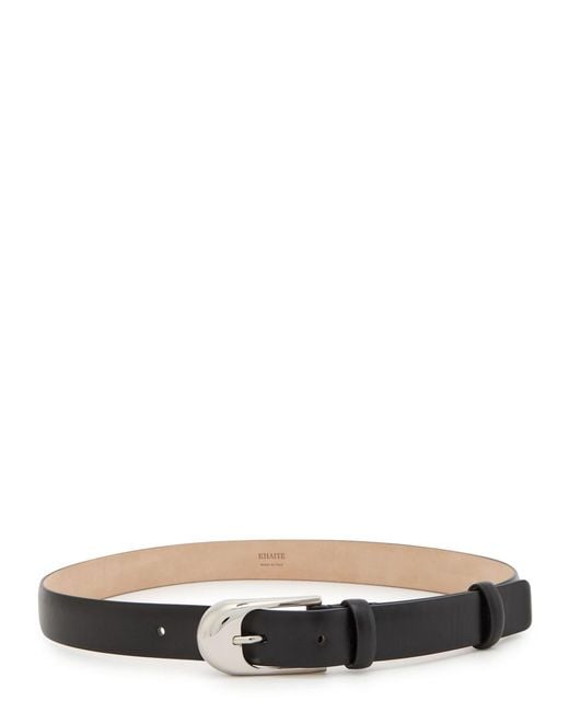 Khaite Black Dome Leather Belt