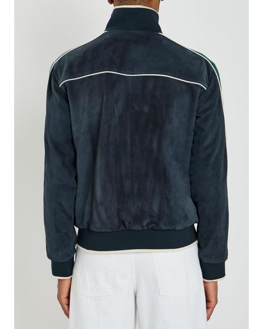 Casablanca Green Panelled Suede Track Jacket for men