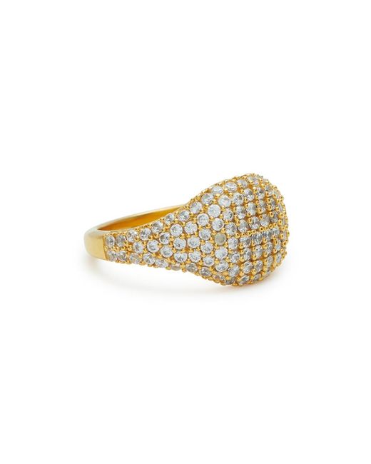 Daphine White Laurita 18kt -plated Pinky Ring