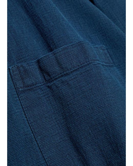 Oliver Spencer Blue Grandad Cotton Shirt for men