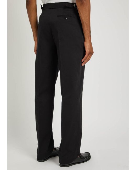 Casablanca Blue Tapered-Leg Stretch-Cotton Chinos for men