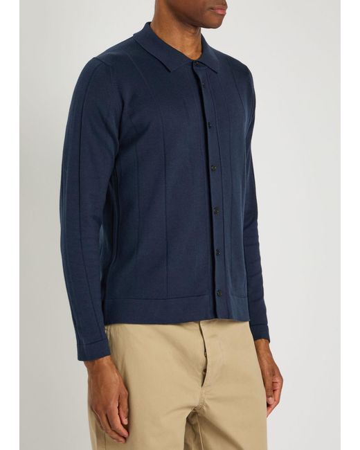 John Smedley Blue Floyd Cotton Cardigan for men