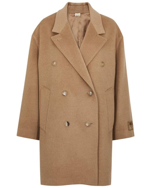 Gucci Natural Double-breasted Wool Coat