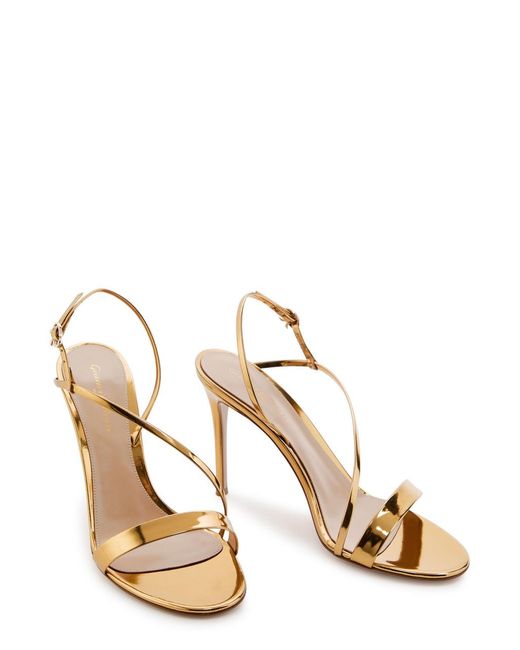 Gianvito Rossi Manhattan 95 Metallic Leather Sandals