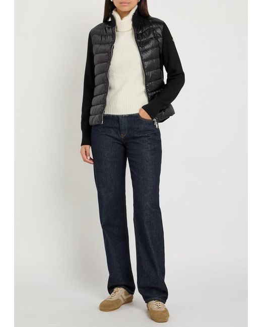 Moncler Black Padded Wool And Nylon Jacket