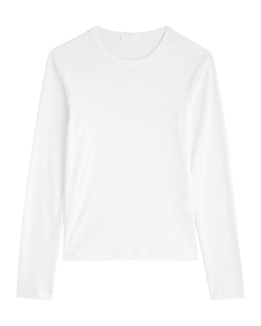 Helmut Lang White Printed Cotton Top