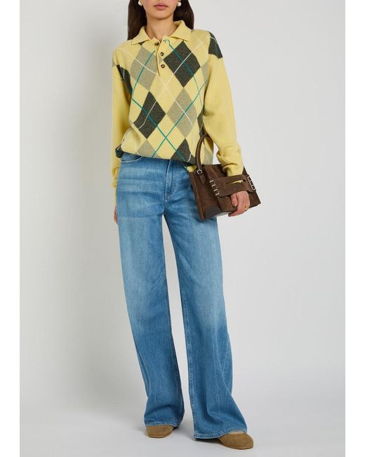 Citizens of Humanity Blue Lyra Long Wide-Leg Jeans