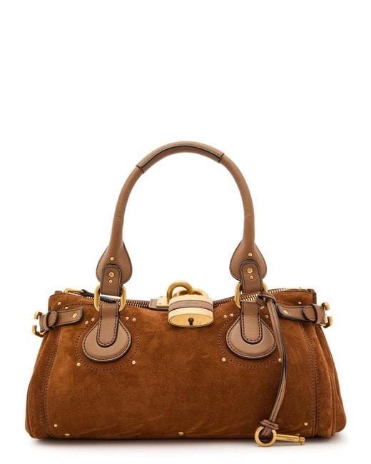 Chloé Brown Paddington Suede Shoulder Bag