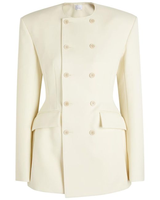 Wardrobe NYC Natural X Rhw Double-Breasted Wool-Blend Mini Blazer Dress