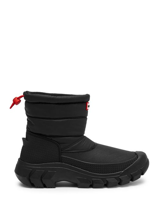 Hunter Black Intrepid Quilted Nylon Snow Boots