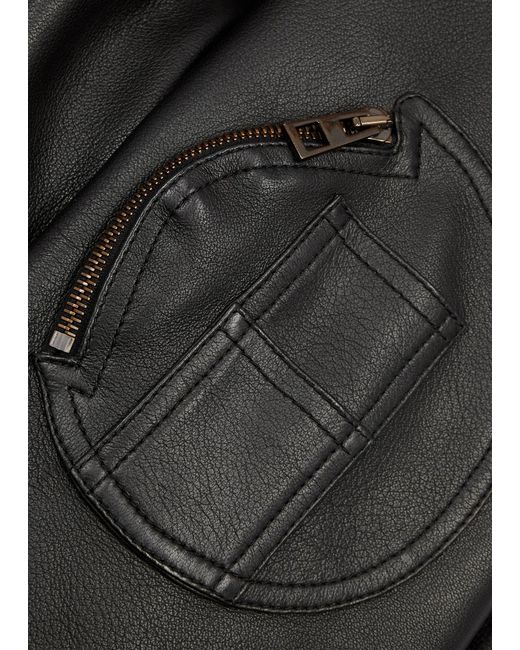 Loewe Black Shearling-trimmed Leather Bomber Jacket for men